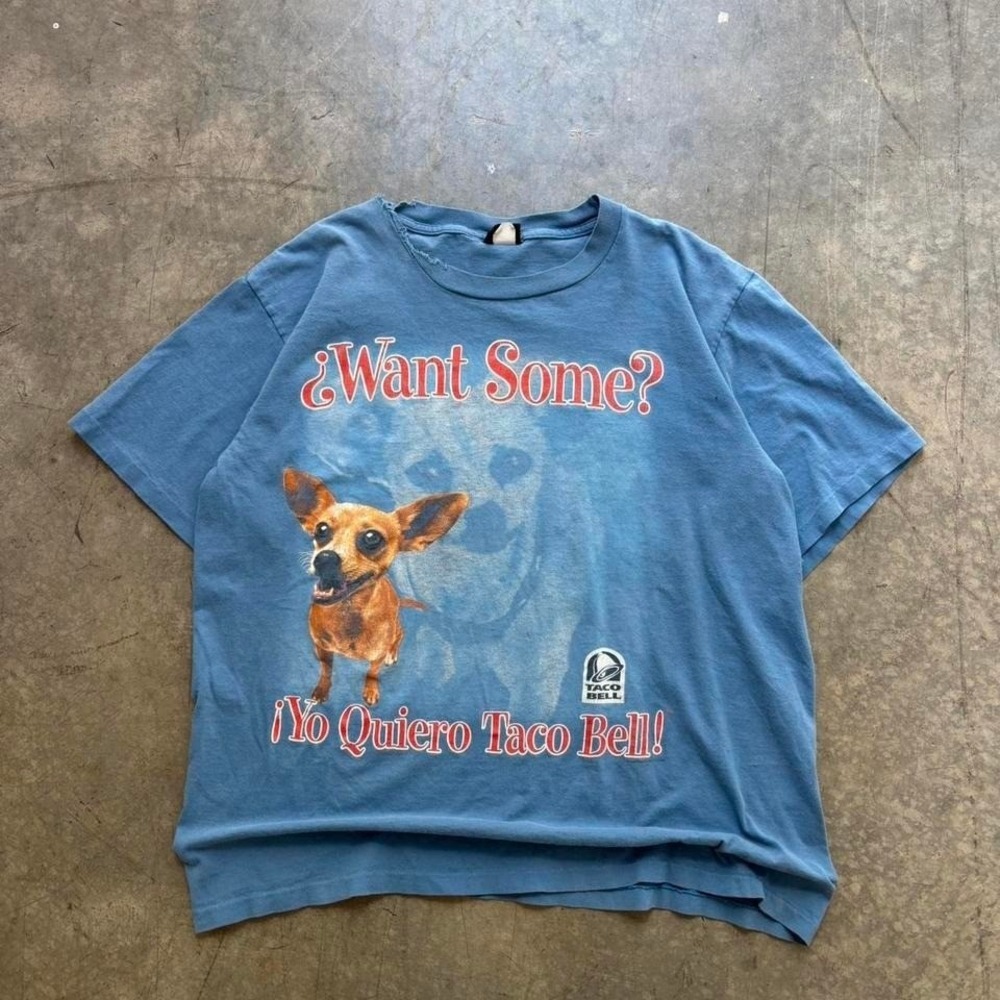 Vintage 90's Yo Quiero Taco Bell Want Some Chihuahua Shirt Size XL Changes